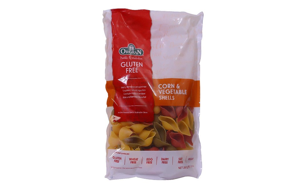 Orgran Gluten Free Corn & Vegetable Shells   Pack  250 grams